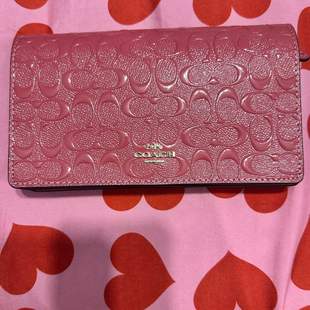 Coach Pink Anna Foldover Clutch